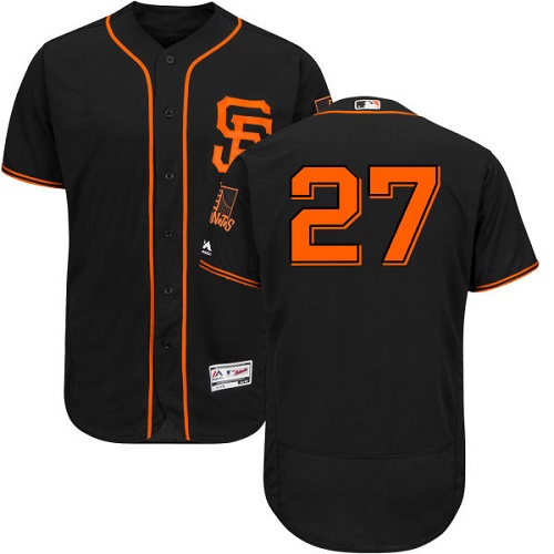Giants #27 Juan Marichal Black Flexbase Authentic Collection Alternate Stitched MLB Jersey - Click Image to Close